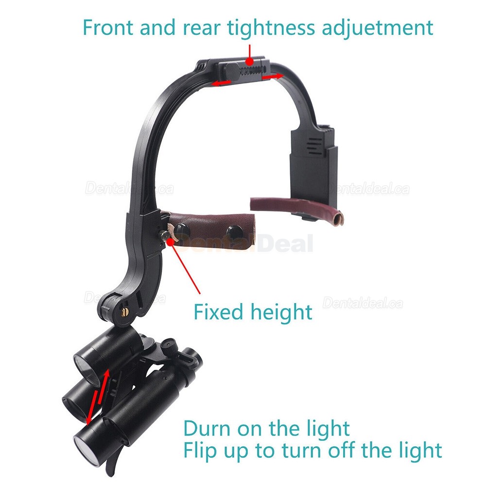 5X / 6X Headband Dental Surgical Loupe with 5W LED Headlight + Presbyopic Glasses